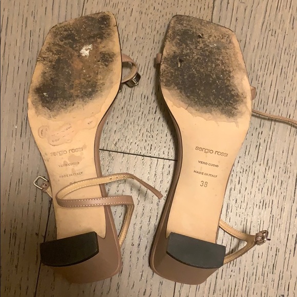 Authentic Sergio Rossi Leather Crystal Sandals - Picture 6 of 7